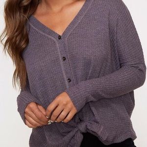 Purple Waffle Knit Top